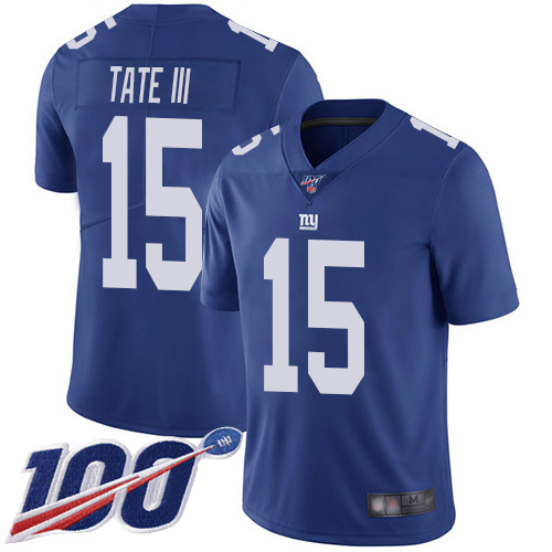 Men New York Giants #15 Golden Tate III Royal Blue Team Color Vapor Untouchable Limited Player 100th Season Football NFL Jersey